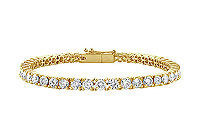 Diamond Tennis Bracelet : 14K Yellow Gold - 5.00 CT Diamonds