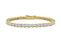 Diamond Tennis Bracelet : 14K Yellow Gold  1.00 CT Diamonds