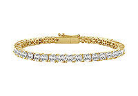 Diamond Tennis Bracelet : 14K Yellow Gold  5.00 CT Diamonds