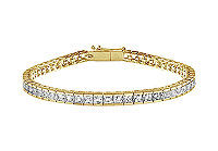 Diamond Tennis Bracelet : 14K Yellow Gold - 5.00 CT Diamonds