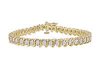 Diamond S Tennis Bracelet : 14K Yellow Gold - 5.00 CT Diamonds