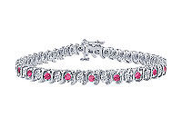 Pink Sapphire and Diamond S Tennis Bracelet : Platinum  1.00 CT TGW