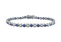 Sapphire and Diamond Tennis Bracelet : Platinum - 4.00 CT TGW