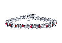 Ruby and Diamond Tennis Bracelet : Platinum - 5.00 CT TGW