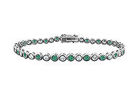 Emerald and Diamond Tennis Bracelet : 14K White Gold - 4.00 CT TGW