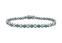 Emerald and Diamond Tennis Bracelet : Platinum - 4.00 CT TGW