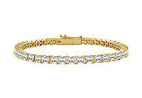 Diamond Tennis Bracelet : 18K Yellow Gold - 3.00 CT Diamonds
