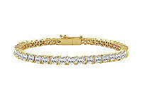 Diamond Tennis Bracelet : 18K Yellow Gold - 4.00 CT Diamonds