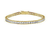 Diamond Tennis Bracelet : 18K Yellow Gold - 4.00 CT Diamonds