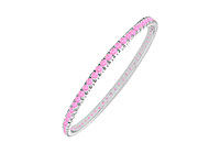Pink Sapphire Eternity Bangle : 14K White Gold - 5.00 CT TGW