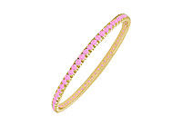 Pink Sapphire Eternity Bangle : 14K Yellow  Gold - 5.00 CT TGW