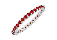 Ruby Eternity Bangle : 14K White Gold - 6.00 CT TGW