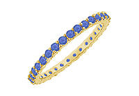 Sapphire Eternity Bangle : 14K Yellow Gold - 6.00 CT TGW