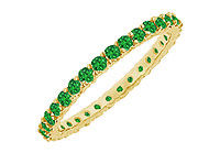 Emerald Eternity Bangle : 14K Yellow Gold - 10.00 CT TGW