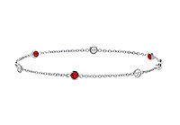 Ruby and Diamond Bracelet : 18K White Gold - 0.75 CT TGW