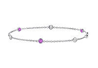 Amethyst and Diamond Bracelet : 14K White Gold - 1.00 CT TGW