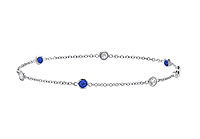Sapphire and Diamond Bracelet : 14K White Gold - 0.75 CT TGW