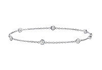 Bezel-set Diamond Bracelet : 18K White Gold - 0.66 CT Diamonds