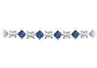 Sapphire and Diamond Bracelet : 14K White Gold - 5.00 CT TGW