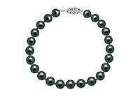 Cultured Black Akoya Pearl Bracelet : 14K White Gold - 7 MM