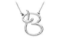 14K White Gold Letter A Script Pendant
