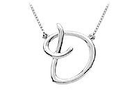14K White Gold Letter D Script Pendant