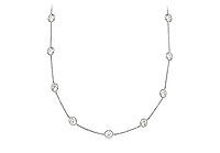 Cubic Zirconia Necklace : 14K White Gold - 5.00 CT TGW