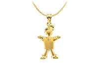 14K Yellow Gold Little Boy Pendant