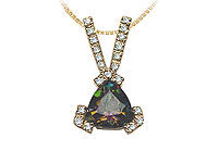 Mystic Topaz and Diamond Pendant : 14K Yellow Gold - 1.10 CT TGW