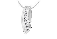 Diamond Pendant : 14K White Gold - 0.25 CT Diamonds
