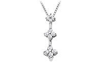 Diamond Flowers Pendant : 14K White Gold - 0.25 CT Diamonds