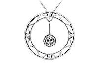 Diamond Circle Pendant : 14K White Gold - 0.25 CT Diamonds