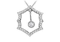 Diamond Frame Pendant : 14K White Gold - 0.50 CT Diamonds