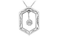 Diamond Frame Pendant : 14K White Gold - 0.50 CT Diamonds
