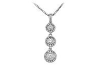 Diamond Circle Pendant : 14K White Gold - 0.30 CT Diamonds