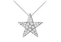Diamond Star Pendant : 14K White Gold - 0.85 CT Diamonds