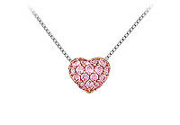 Pink Sapphire Pendant : 14K White Gold - 0.50 CT TGW