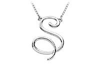 14K White Gold Letter S Script Pendant