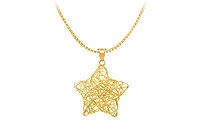 14K Yellow Gold Wire Star Pendant