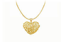 14K Yellow Gold Wire Heart Pendant