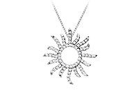 Diamond Sun Pendant : 14K White Gold - 0.40 CT Diamonds