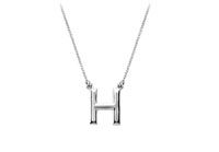 Baby Charm Initial Pendant H 14K White Gold