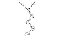 Diamond Zig-Zag Journey Pendant : 14K White Gold - 0.25 CT Diamonds