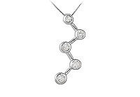 Diamond Zig-Zag Journey Pendant : 14K White Gold - 0.50 CT Diamonds