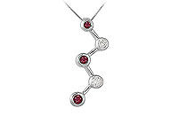 Ruby and Diamond Pendant : 14K White Gold - 0.50 CT TGW