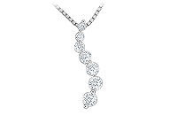 Diamond Journey Pendant : 14K White Gold - 0.50 CT Diamonds