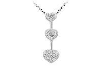Diamond Heart Pendant : 14K White Gold - 0.25 CT Diamonds