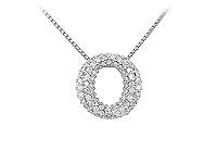 Diamond O Pendant : 14K White Gold - 0.75 CT Diamonds