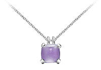 Blue Chalcedony Pendant : 14K White Gold - 5.00 CT TGW