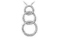 Diamond Circle Pendant : 14K White Gold - 0.75 CT Diamonds